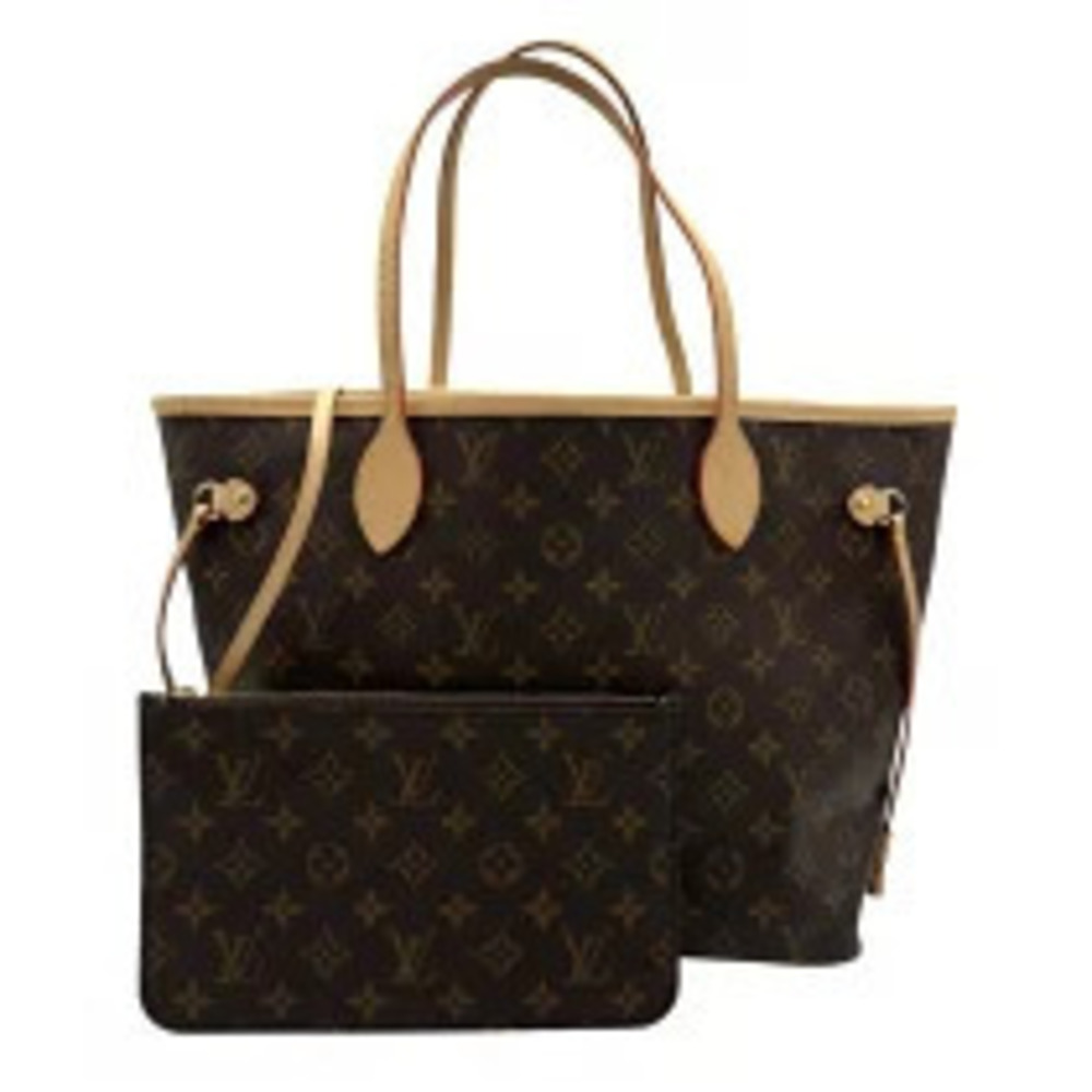 Louis Vuitton Neverfull Brown Monogram Leather Tote Bag